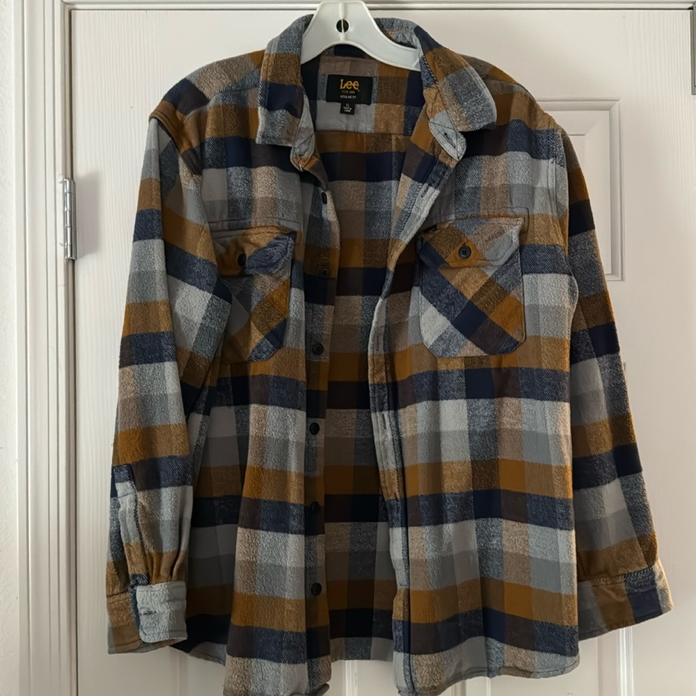Lee - Flannel - Navy/Gray/Camel - XL